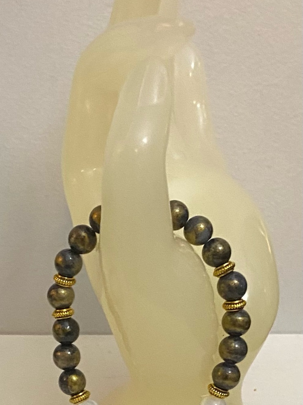 Gold-Accent Jade Stretch Bracelet